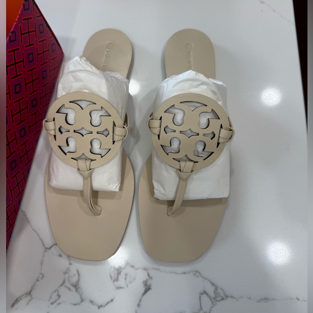 New Ivory Tory Burch Miller Sandals size 9